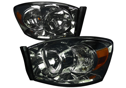 Spec-D Black Smoked Headlights 06-08 Dodge Ram Spec-D Black Smoked Headlights 06-08 Dodge Ram